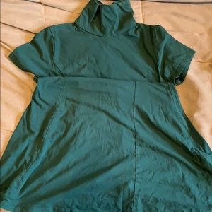 Green turtleneck dress